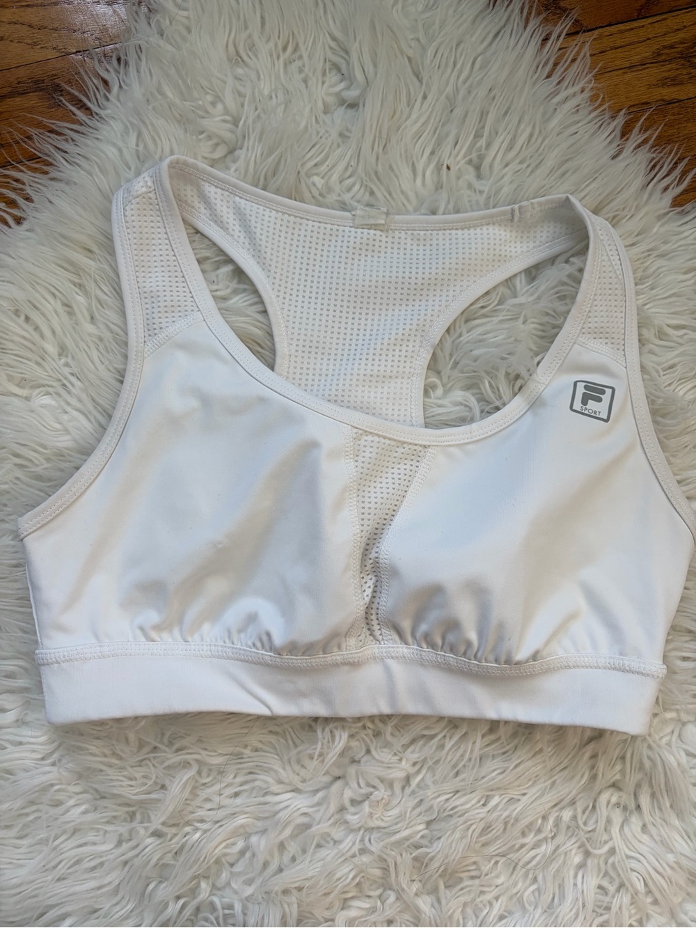 NWOT Fila White Mesh Racerback Performance Sports Bra